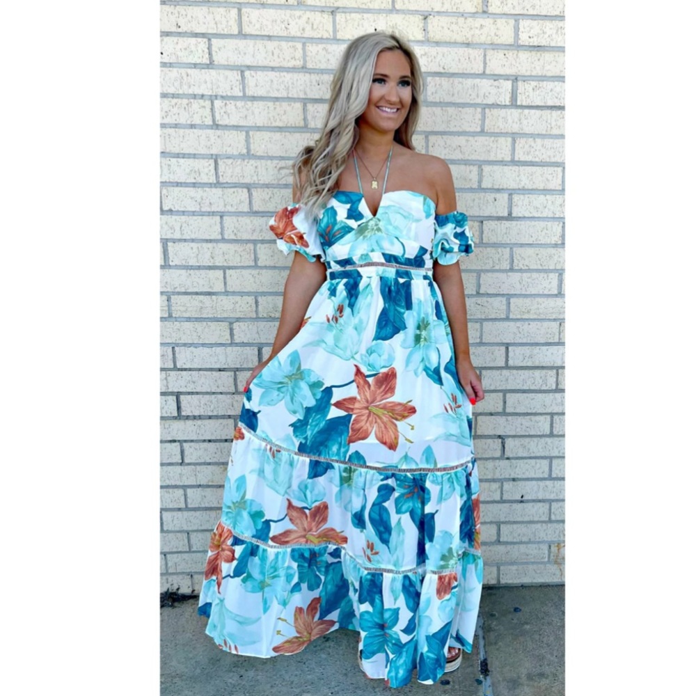 Bahama Tropical Maxi Dress L NEW